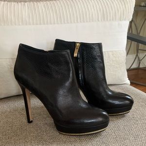 Vince Camuto Platform Heeled Booties, black leather size 7.5